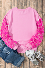 Load image into Gallery viewer, Valentine’s Day Sequin Heart Long Sleeve Sweatshirt
