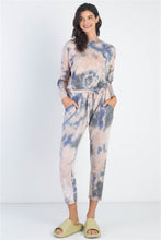 Load image into Gallery viewer, Cherish Apparel Tie-Dye Round Neck Long Sleeve Jumpsuit
