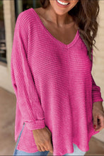 Load image into Gallery viewer, Side Slit V-Neck Long Sleeve Top
