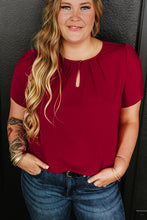 Load image into Gallery viewer, Plus Size Round Neck Short Sleeve Blouse
