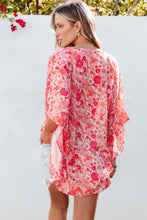 Load image into Gallery viewer, Floral V-Neck Three-Quarter Sleeve Blouse
