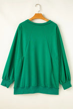 Load image into Gallery viewer, Plus Size Cutout Hem Notched Long Sleeve Sweatshirt
