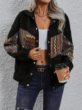 Load image into Gallery viewer, Embroidered Collared Neck Snap Down Jacket
