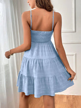 Load image into Gallery viewer, Tiered Smocked Square Neck Cami Dress
