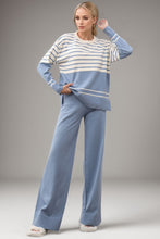 Load image into Gallery viewer, Basic Bae Striped Round Neck Long Sleeve Top and Pants Sweater Set
