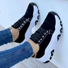 Load image into Gallery viewer, Lace-Up Round Neck Platform Sneakers
