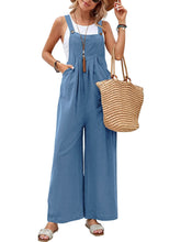 Load image into Gallery viewer, Full Size Square Neck Wide Strap Overalls
