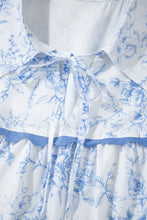 Load image into Gallery viewer, Printed Tie Neck Three-Quarter Sleeve Blouse
