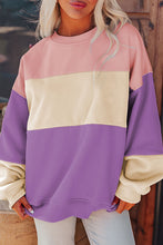 Load image into Gallery viewer, Contrast Round Neck Long Sleeve Sweatshirt
