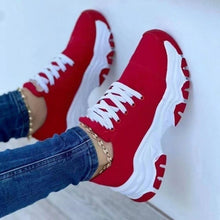 Load image into Gallery viewer, Lace-Up Round Neck Platform Sneakers
