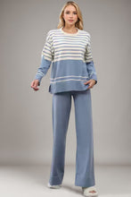 Load image into Gallery viewer, Basic Bae Striped Round Neck Long Sleeve Top and Pants Sweater Set
