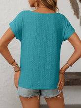 Load image into Gallery viewer, Mandy Eyelet Round Neck Short Sleeve Top
