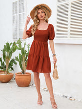 Load image into Gallery viewer, Swiss Dot Smocked Square Neck Dress
