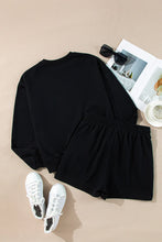 Load image into Gallery viewer, MERRY Sequin Round Neck Long Sleeve Top and Shorts Set
