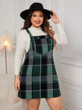 Load image into Gallery viewer, Plus Size Plaid Wide Strap Overall Dress
