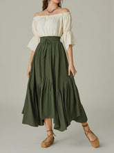 Load image into Gallery viewer, Smocked Waist Band Ruched Layered Skirt
