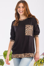 Load image into Gallery viewer, Celeste Full Size Leopard Round Neck Dropped Shoulder T-Shirt
