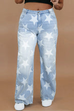 Load image into Gallery viewer, Plus Size Star Straight Leg Jeans with Pockets
