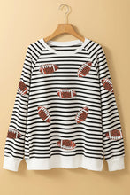 Load image into Gallery viewer, Sequin Football Striped Long Sleeve Sweatshirt
