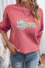 Load image into Gallery viewer, Valentine's Day LOVE Round Neck Long Sleeve Sweatshirt
