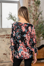 Load image into Gallery viewer, Sew In Love Full Size Floral V-Neck Top with Sleeve Knot
