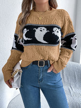 Load image into Gallery viewer, Ghost Round Neck Long Sleeve Sweater
