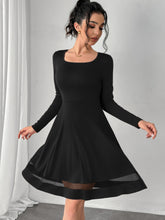 Load image into Gallery viewer, Square Neck Long Sleeve Mini Dress
