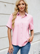 Load image into Gallery viewer, Collared Neck Short Sleeve Shirt
