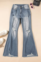 Load image into Gallery viewer, Distressed Raw Hem Bootcut Jeans
