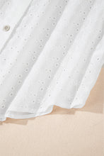 Load image into Gallery viewer, Embroidered Eyelet Collared Neck Long Sleeve Shirt
