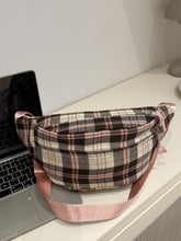 Load image into Gallery viewer, Plaid Adjustable Strap Crossbody Bag
