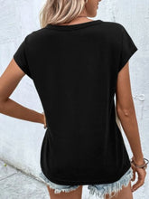Load image into Gallery viewer, Contrast V-Neck Short Sleeve T-Shirt

