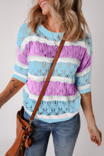 Load image into Gallery viewer, Color Block Round Neck Knit Top
