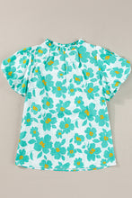 Load image into Gallery viewer, Printed Mock Neck Puff Sleeve Blouse
