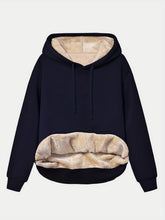 Load image into Gallery viewer, Drawstring Long Sleeve Hoodie with Kangaroo Pocket
