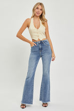 Load image into Gallery viewer, RISEN Full Size High Waist Raw Hem Flare Jeans
