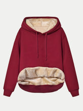 Load image into Gallery viewer, Drawstring Long Sleeve Hoodie with Kangaroo Pocket
