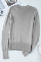 Load image into Gallery viewer, Ribbed Hem Round Neck Long Sleeve Sweater
