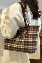 Load image into Gallery viewer, Plaid PU Leather Tote Bag
