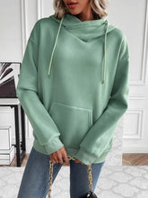 Load image into Gallery viewer, Drawstring Long Sleeve Hoodie with Kangaroo Pocket
