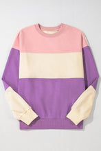 Load image into Gallery viewer, Contrast Round Neck Long Sleeve Sweatshirt
