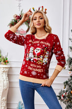Load image into Gallery viewer, Christmas Pattern Round Neck Long Sleeve Sweater
