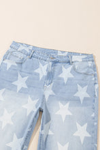 Load image into Gallery viewer, Plus Size Star Straight Leg Jeans with Pockets
