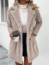 Load image into Gallery viewer, Fuzzy Button Up Long Sleeve Coat with Pockets
