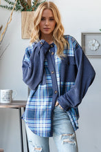 Load image into Gallery viewer, Oh Plaid Button Up Long Sleeve Shacket with Breast Pockets
