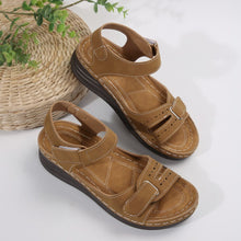 Load image into Gallery viewer, PU Leather Wedge Buckle Sandals
