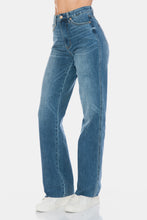 Load image into Gallery viewer, Judy Blue Full Size Tummy Control Cut Raw Hem Straight Jeans
