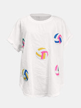 Load image into Gallery viewer, Sequin Round Neck Short Sleeve T-Shirt
