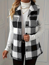 Load image into Gallery viewer, Plaid Button Up Vest Coat
