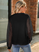 Load image into Gallery viewer, Full Size Round Neck Lace Long Sleeve T-Shirt Plus Size
